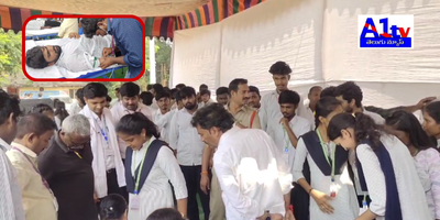 In honor of Police Martyrs' Remembrance Day, a mega blood donation camp was organized by the Kovur police at the taluka premises.