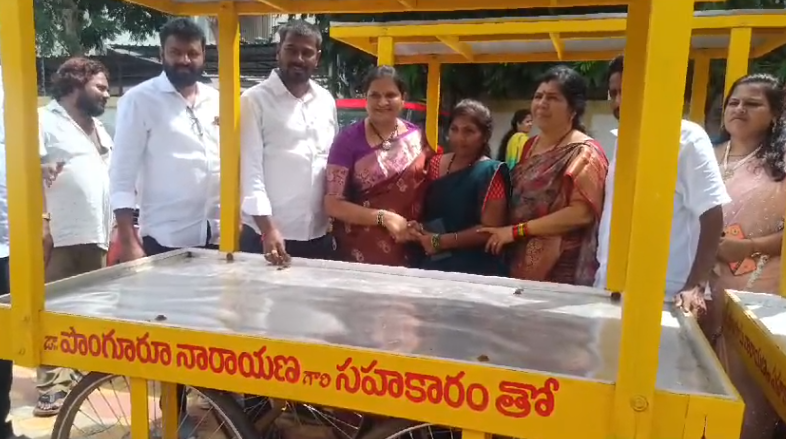 On Vijayadashami, Minister Narayana and his wife brought joy to underprivileged families by distributing pushcarts and tricycles to small traders and differently-abled individuals.