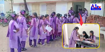 Mock polling conducted at ZP Girls High School, Nuzividu, to educate girls on election processes and voting awareness.
