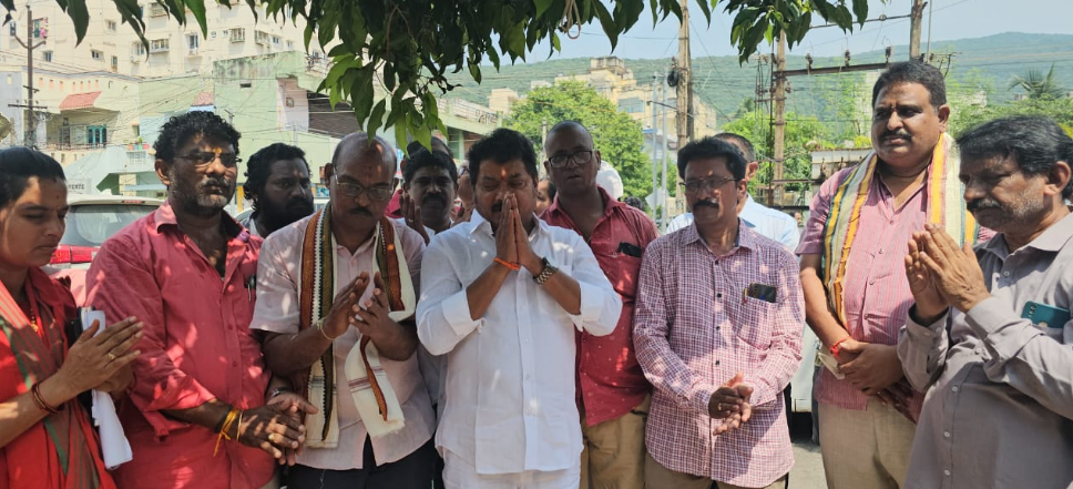 Foundation laid for a new CC drain in Seetarama Raju Nagar, addressing long-standing drainage issues and improving sanitation, supported by local leaders.