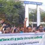Residents of Kandalapadu Colony protested, led by Palamoori Mohan, demanding removal of iron poles blocking the road. A memorandum was submitted to the district collector.