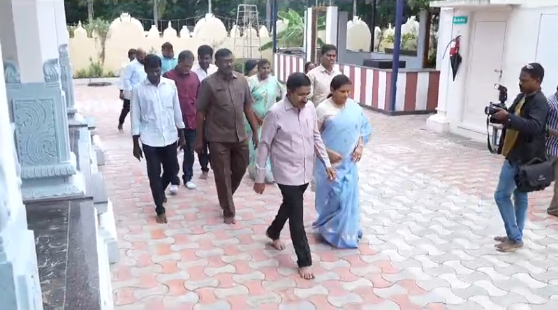 Minister Dr. P. Narayana and his wife visited Sri Venkateswara Swamy in Nellore, offering special prayers and blessings.