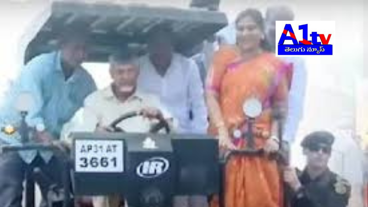 Andhra Pradesh CM Chandra Babu impressed by operating a road roller during his visit to Anakapalli, focusing on local road repairs and public engagement.