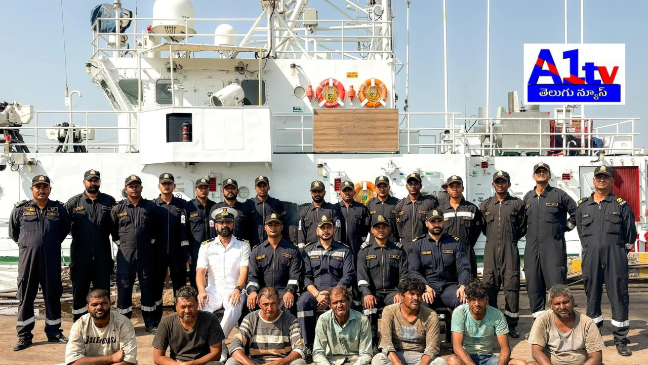Indian Coast Guard chased a Pakistani ship in the Arabian Sea, rescuing seven Indian fishermen from custody and safely bringing them ashore.