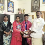 Siblings Satwik and Preeti, who excelled in state-level school games, were honored with cash awards by Deputy MPP Narasimhareddy in Kovuru, encouraging their future success.