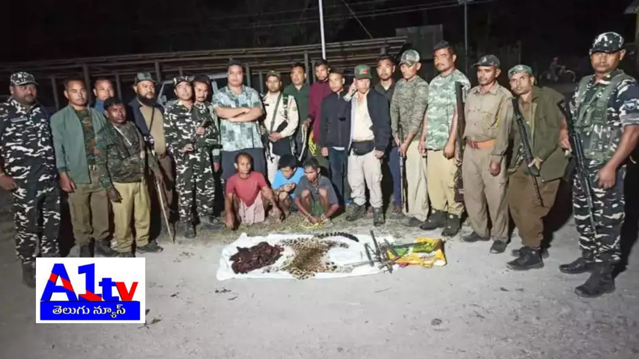 Assam forest officials and SSB arrested three poachers with a leopard skin and meat, exposing their illegal wildlife smuggling activities.