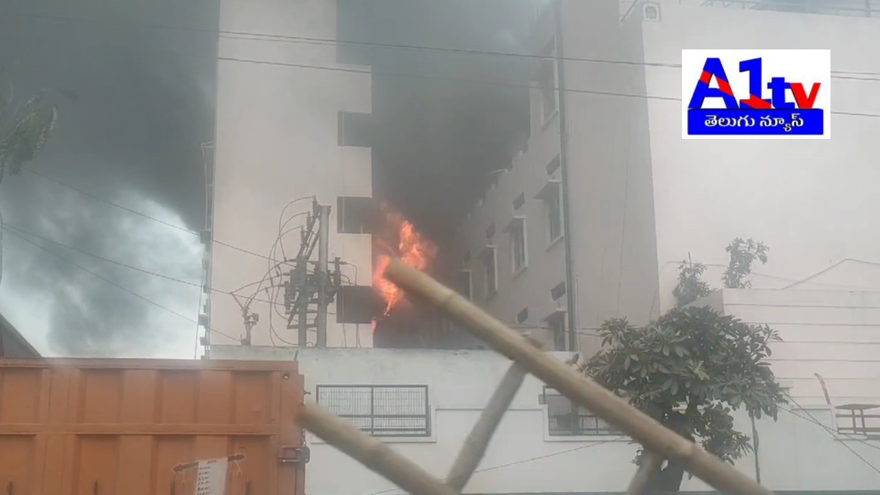 A massive fire broke out at SS BP Plastic Industries in Jeedimetla industrial area. Firefighters are working to control the blaze. The cause of the fire is yet to be determined.