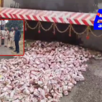 Under the orders of the Deputy Commissioner of Prohibition & Excise, illegal liquor worth ₹7 lakhs was destroyed by Emmiganur officials.