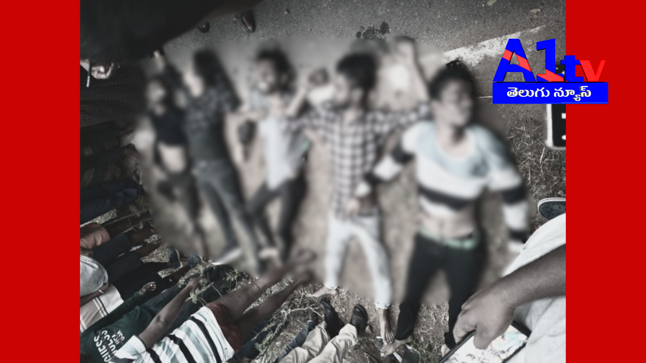 Tragic accident in Yadadri Bhuvanagiri district: A car veered off and fell into a pond, claiming the lives of five young men from Hyderabad. Bodies sent to hospital.