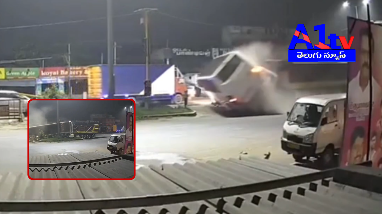 Lorry Collides with Private Bus on Chennai-Bangalore Highway