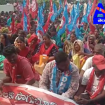 Dalit and tribal organizations staged a protest at Badvel RDO office, demanding 2 acres of land for the poor and highlighting land encroachment issues.