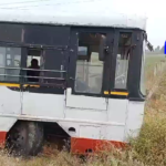 An RTC bus carrying 130 passengers crashed into fields near Irwin, Ranga Reddy district. Overloading was confirmed as the cause of the accident.