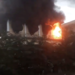 A fire broke out in Metrochem Industry at Jawaharlal Nehru Pharma City, Anakapalli. Workers and locals panic as accidents continue.