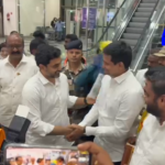 Minister Nara Lokesh received a grand welcome at Visakhapatnam airport from TDP, Janasena, and BJP leaders.
