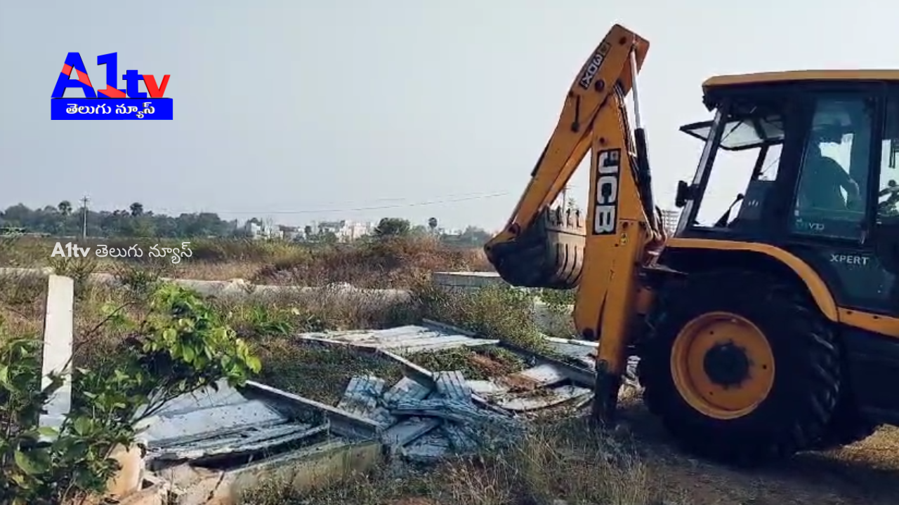 Illegal constructions on encroached land at Suram Lake, Tukkuguda, demolished after Hydra Commissioner Ranganath’s inspection.