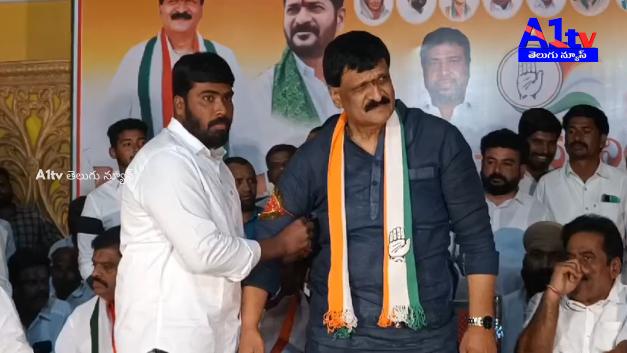 Major setback for BRS in Ramayampet as 1500 leaders join Congress in the presence of ex-MLA Mynampally.