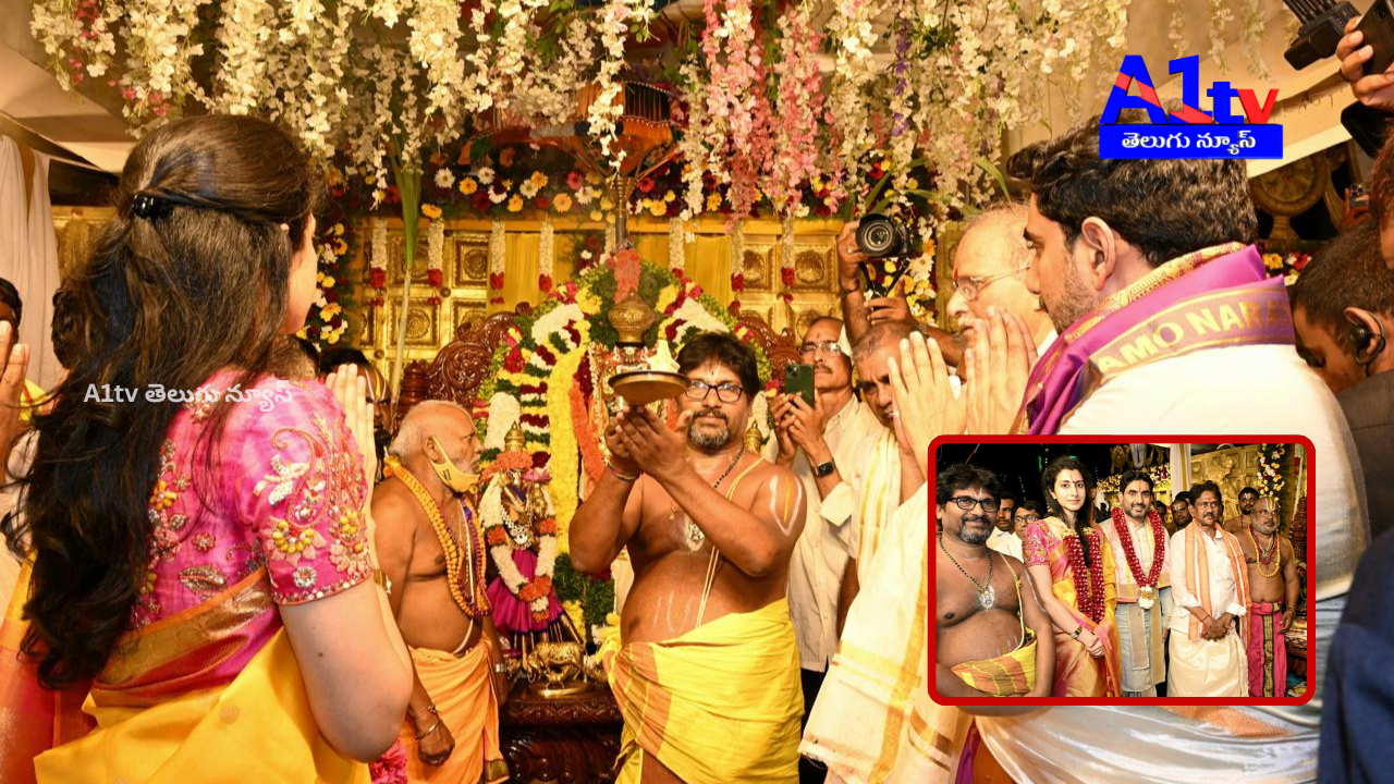 Nara Lokesh and his wife attended the Mangalagiri Narasimha Kalyanam and offered silk robes.
