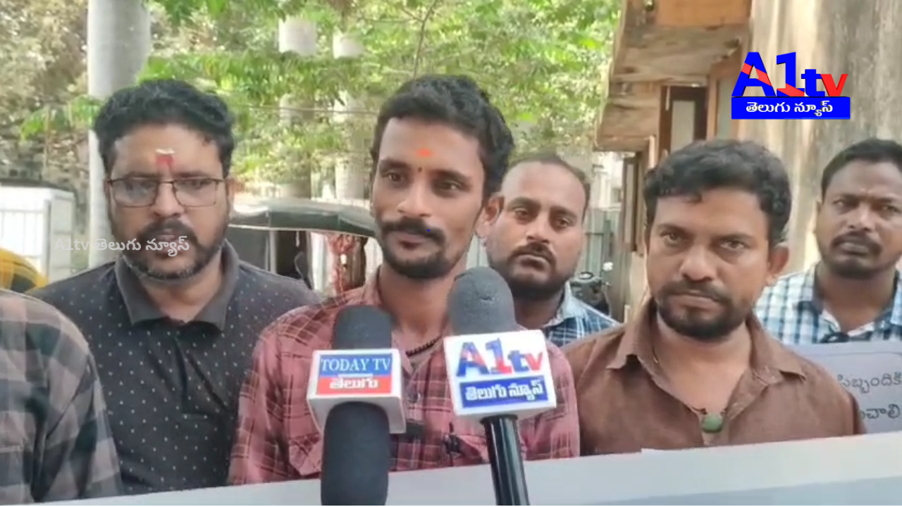 Thalli Bidda Express 102 staff protest in Vizianagaram, demanding salary hikes and revised tenders with ₹18,500 pay.