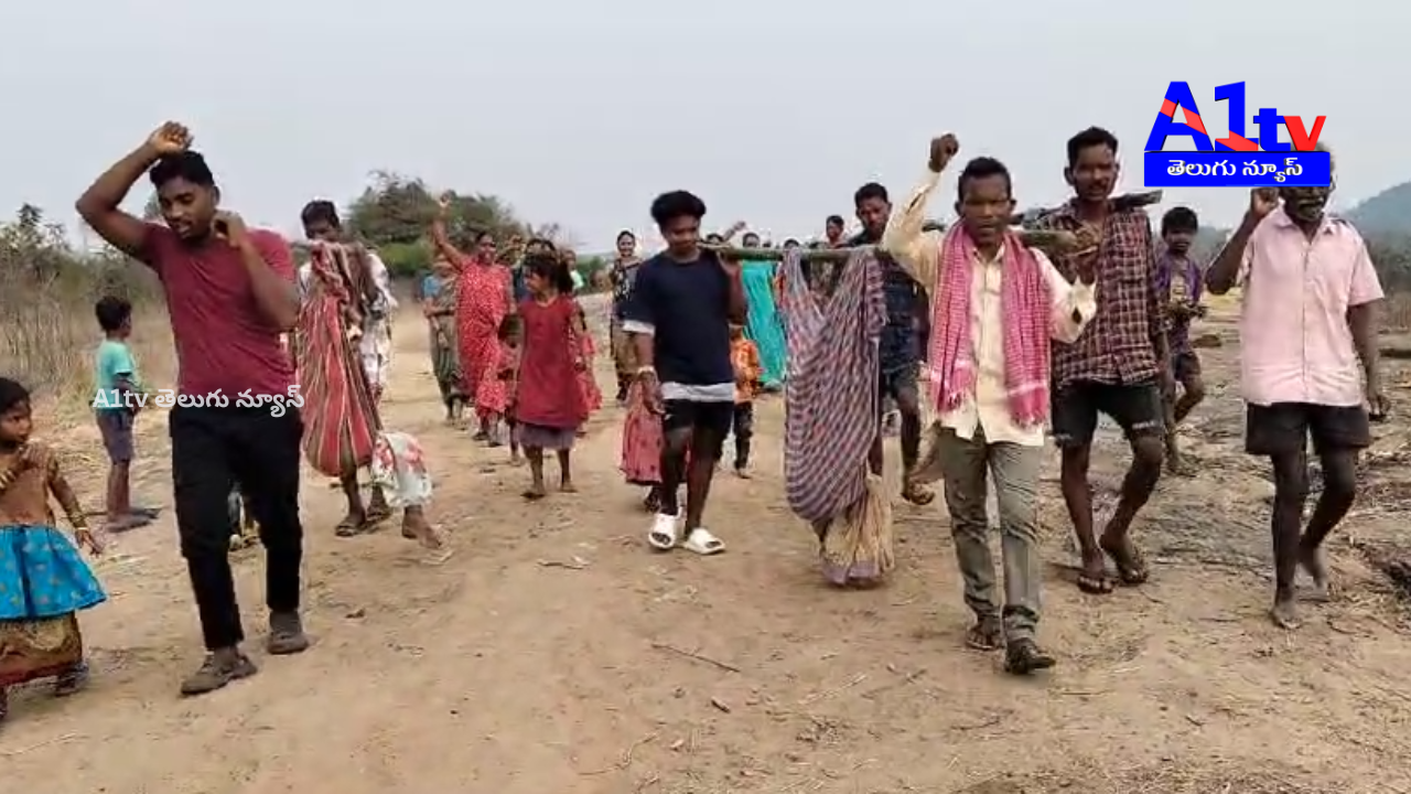 Tribals stage unique protest with doli yatra demanding Donkada road work. Warn of agitation at the Collector’s office if delays continue.