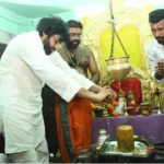 Pawan Kalyan participated in abhishekam at Kurudi temple in Araku and announced ₹5 lakh for village development during his ASR district tour.