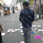 students throwing books out of college window during flying squad check