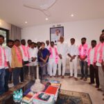 Congress leaders from Narsapur joining BRS in the presence of Harish Rao