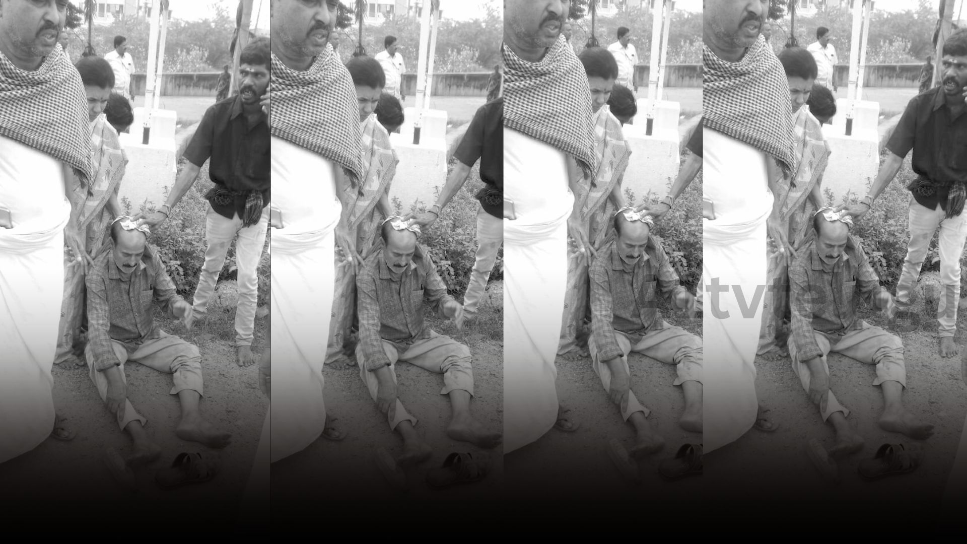 Naidupeta road accident with two bikes collided near Avani Apartments