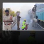 Private bus crashes into hydrochloric acid tanker on Mahabubnagar highway