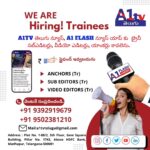 A1TV తెలుగు & A1 FLASH News Hiring! Anchors, Sub Editors, Video Editors కోసం Trainee Jobs – Stipend Available | Apply Now