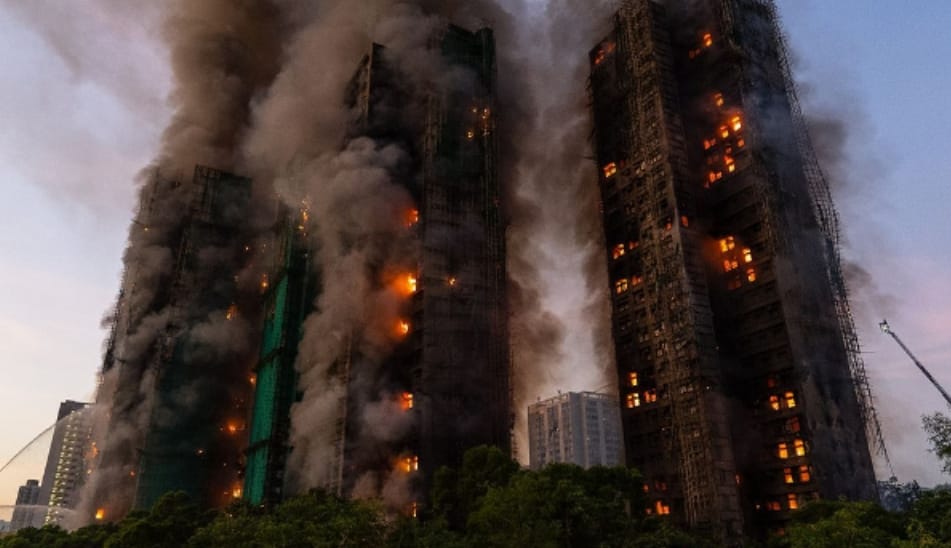 Hong Kong skyscraper fire incident compared with Hyderabad high-rise safety concerns