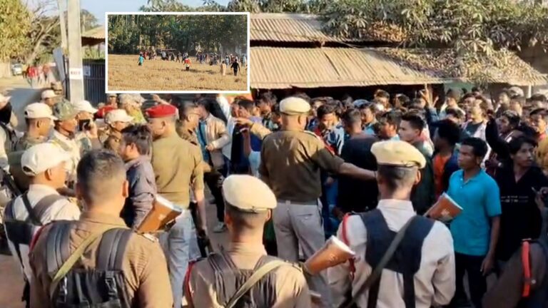 Police deployed during protests in West Karbi Anglong district of Assam