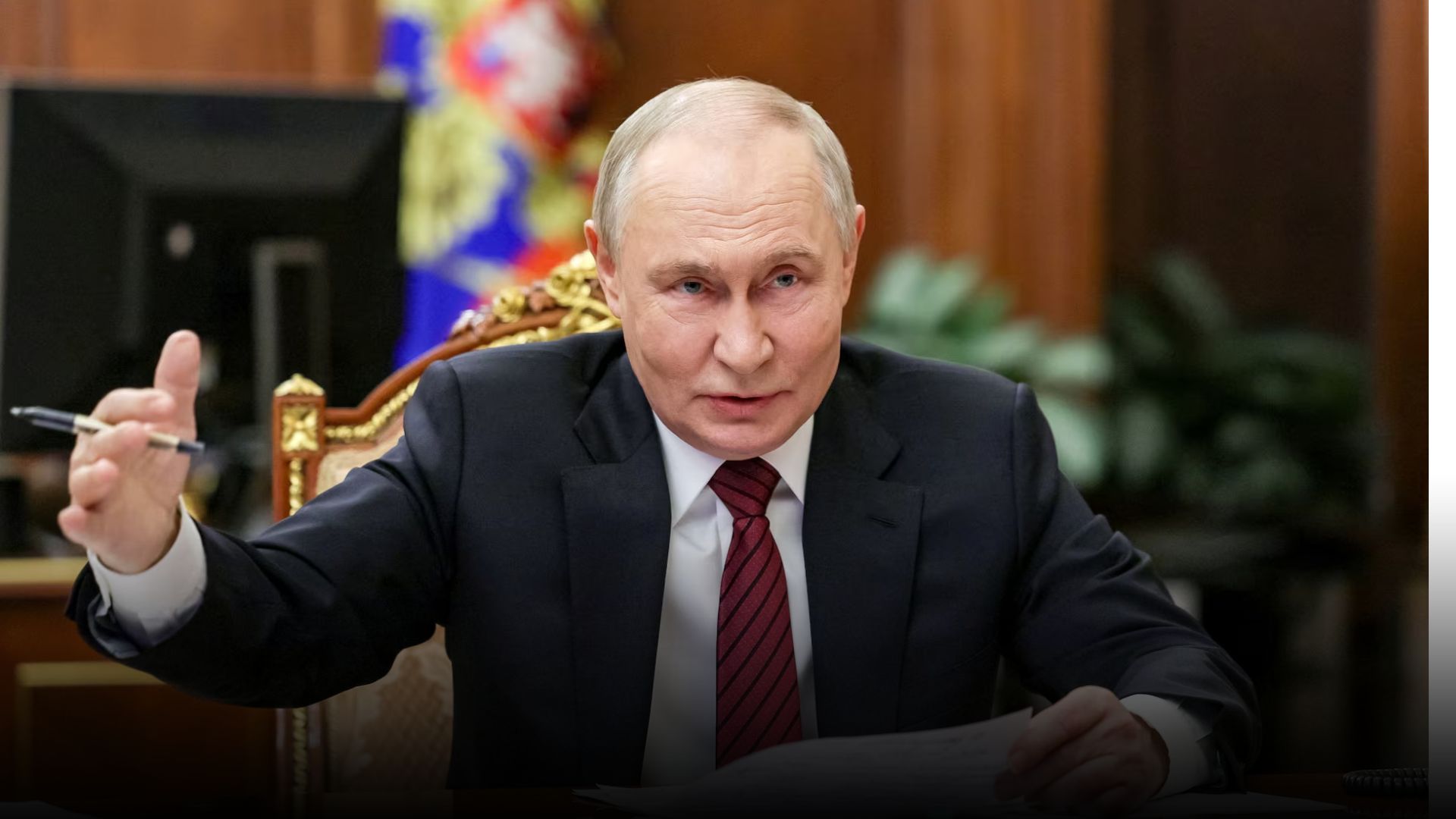 Russian President Vladimir Putin addresses senior officials amid Ukraine war tensions