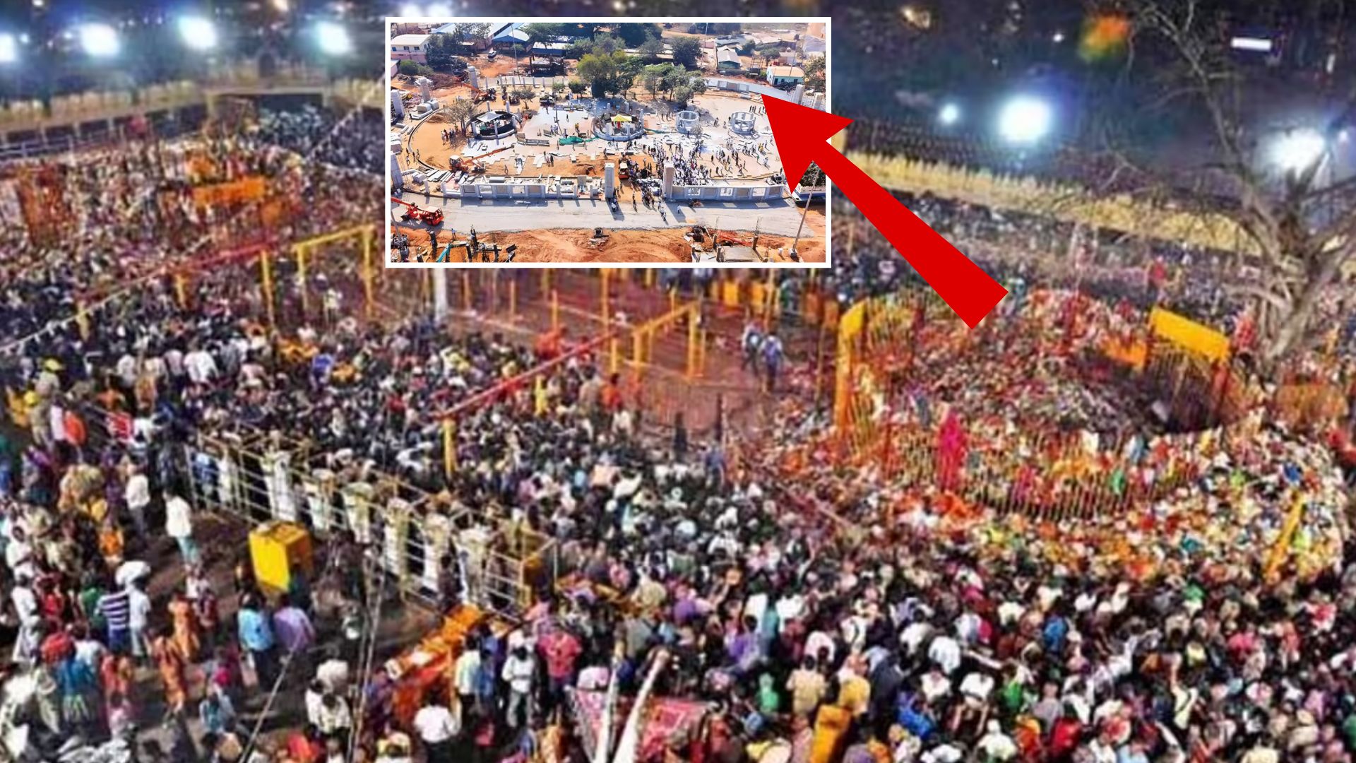 Stone carvings depicting tribal history at Medaram Sammakka Saralamma Jathara site