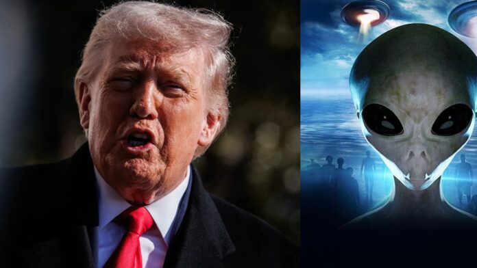 donald trump speaking about release of alien files