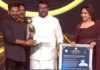chiranjeevi receiving ntr national award at gaddar film awards event in hyderabad