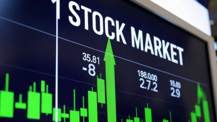 sensex nifty stock market indices showing gains while rupee depreciates