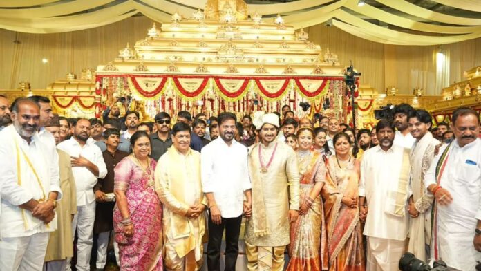 CM Revanth Reddy attending Bhatti Vikramarka son wedding ceremony