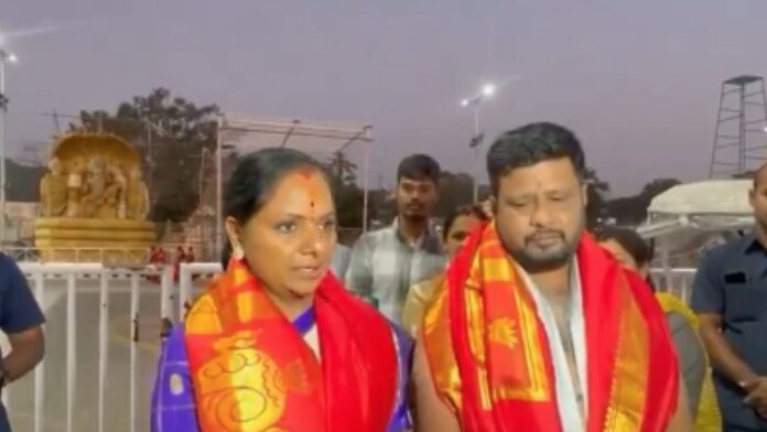 K Kavitha visits Tirumala Venkateswara Temple after court clean chit