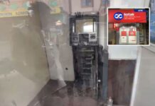 Sangareddy ATM theft | సంగారెడ్డి జిల్లాలో అర్ధరాత్రి ఏటీఎం చోరీ…నగదు అపహరణ Broken ATM machine after theft in Sangareddy district