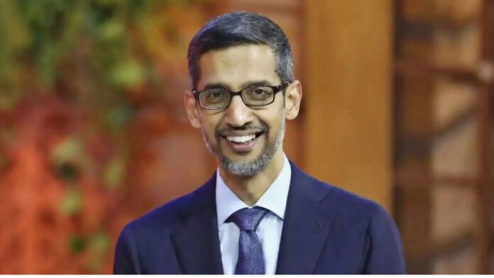 Sundar Pichai Google CEO with Alphabet stock growth background