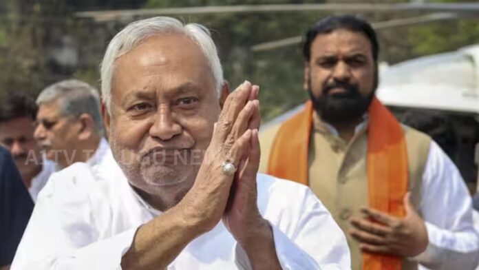 bihar chief minister nitish kumar during a political event after resigning from his mlc post and ahead of rajya sabha oath