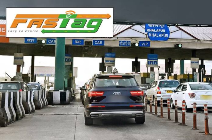 FASTag enabled toll plaza in India with vehicles passing through digital toll system without stopping