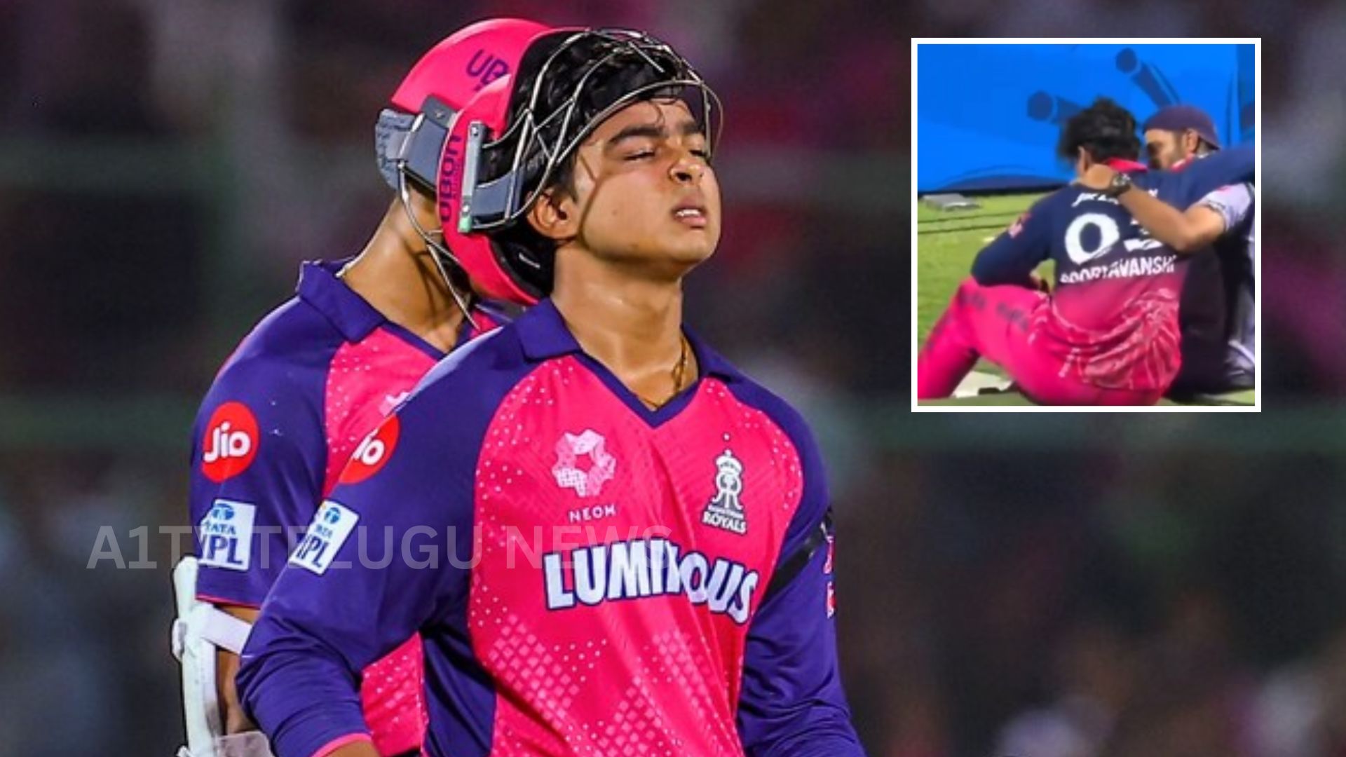 vaibhav sooryavanshi sitting near boundary crying after ipl match loss