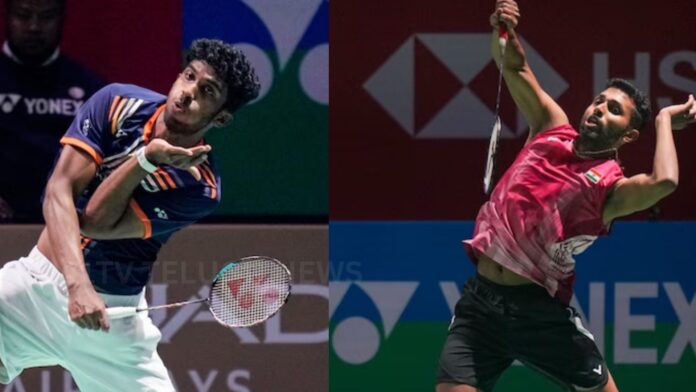 Ayush Shetty celebrates after reaching the quarterfinals of the Badminton Asia Championships