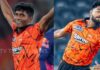 IPL 2026 | పేదరికాన్ని జయించిన క్రికెటర్లు.. ఐపీఎల్లో సరికొత్త కథ SRH young bowlers Prasheel Hinge and Sakib Hussain celebrating wickets against Rajasthan Royals