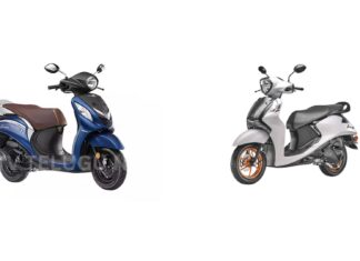 Yamaha Fascino 125 2026 model scooter with updated rear design and stylish body graphics