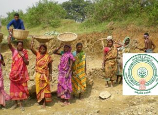 rural workers under mgnregs scheme in andhra pradesh development work site