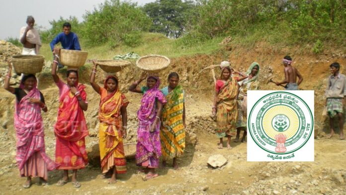 rural workers under mgnregs scheme in andhra pradesh development work site