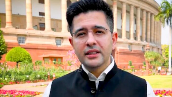 Raghav Chadha addresses media with dhurandhar-style reply to AAP criticisms