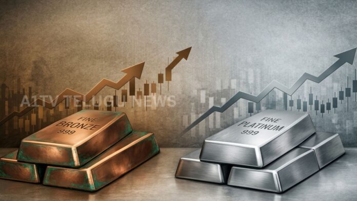 gold and silver bars with rising price chart indicating bullion market increase in india